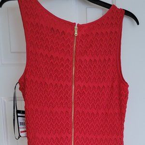 Red midi sheath dress